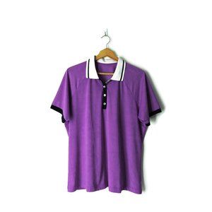 GGblue Luxe Sport XXL stretch Golf polo active shirt top purple white 2XL